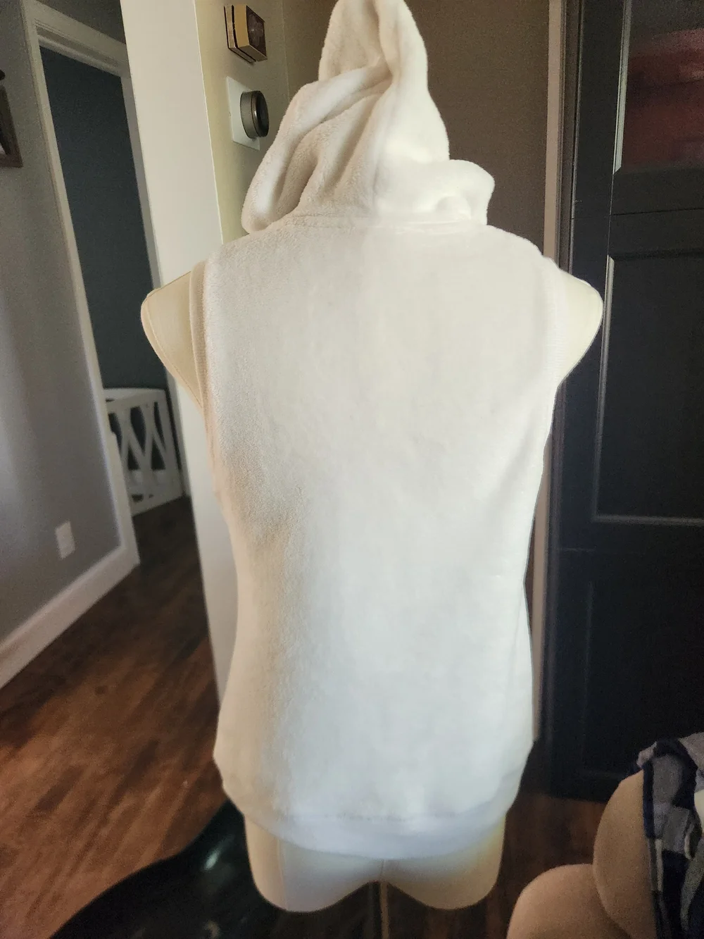 Belle Du Jour Cream Sequin Hooded Vest